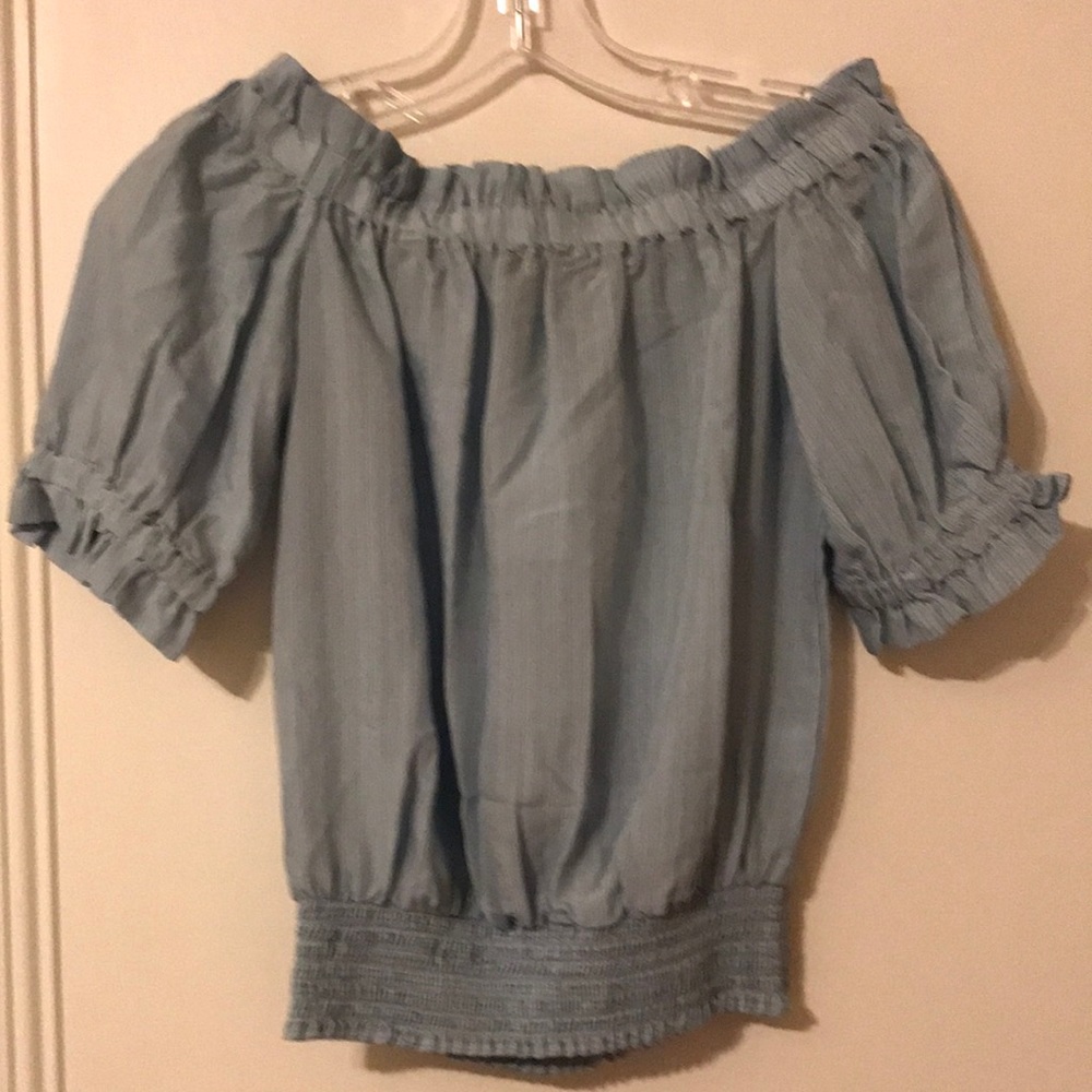 Short Sleeve Off the Shoulder Petite Top